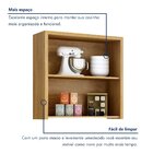 Armário Aéreo Para Cozinha 80cm 2 Portas Ripado Torino Cinamo