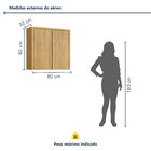 Armário Aéreo Para Cozinha 80cm 2 Portas Ripado Torino Cinamo