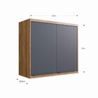 Armário Aéreo Para Cozinha 80cm 2 Portas Viena  Louro Freijó/