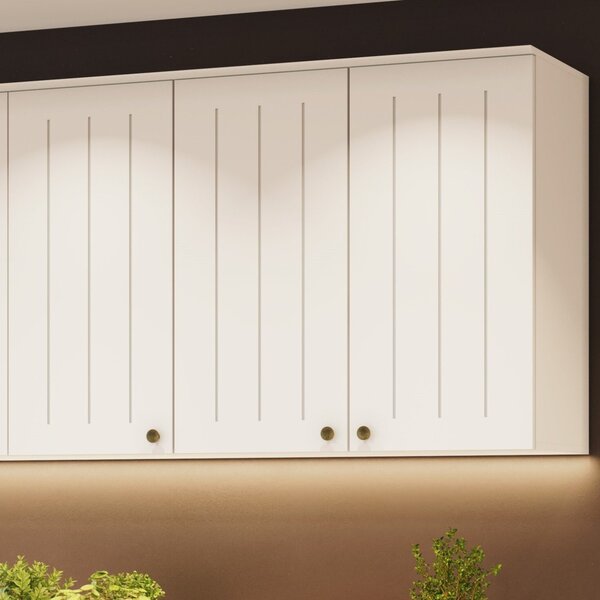 Armário Aéreo Para Cozinha Americana 3 Portas 120cm Sandy Yes