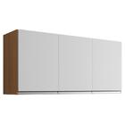 Armário Aéreo Para Cozinha Andréia 3 Portas Amêndoa Branco -