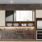 Armário Aéreo Para Cozinha C/ Porta De Vidro De Correr Raiar