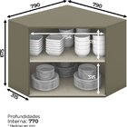 Armário Aéreo Para Cozinha Canto Oblíquo 2 Portas Évelin  Dun