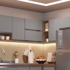 Armário Aéreo Para Cozinha Canto Reto Athena Freijó/cinza