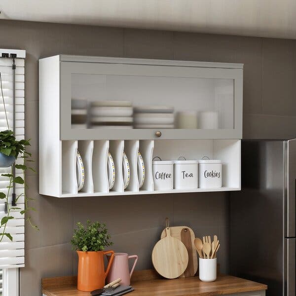 Armário Aéreo Para Cozinha Com Porta De Vidro Provençal 100% Mdf ...