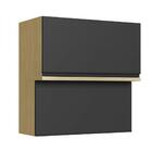 Armário Aéreo Para Cozinha Marrom 2 Portas Basculante Mdf