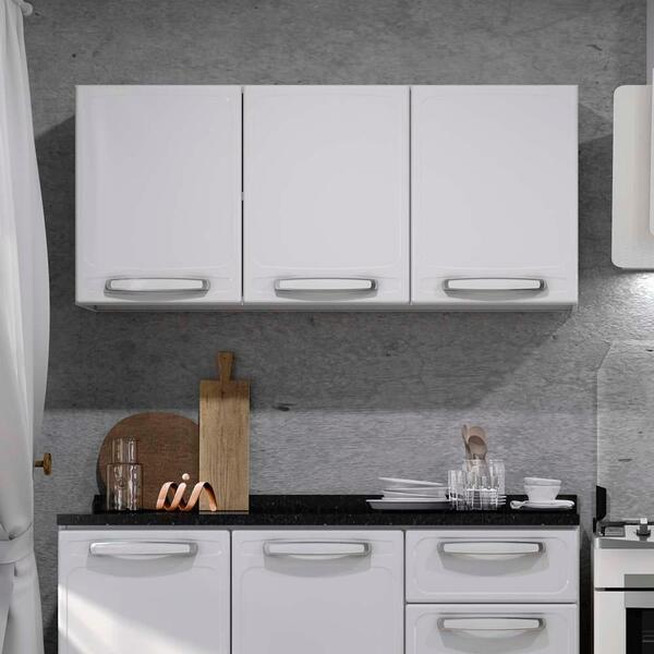 Armário Aéreo Para Cozinha Triplo Médio 3 Portas 100% Aço Bra