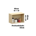 Armário Aéreo para Geladeira 100% MDF 2 Portas 60cm Aura Luci