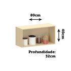 Armário Aéreo para Geladeira 100% MDF 2 Portas 80cm Aura Luci