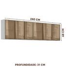 Armário Aéreo Para Lavanderia 100% Mdf 6 Portas Vidro Reflect