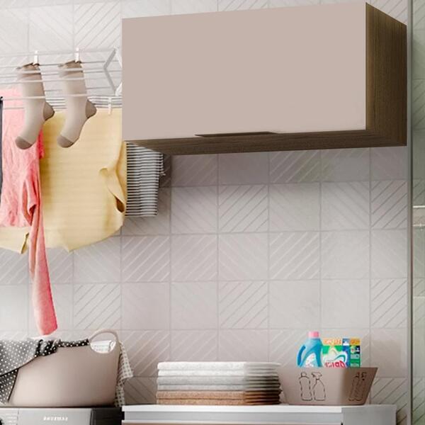 Armário Aéreo Para Lavanderia Carvalho Oak Off White Cora Sho