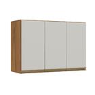 Armário Aéreo Para Quarto 3 Portas 90 Cm Nature Off White Gab