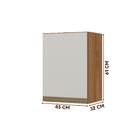 Armário Aéreo Para Quarto 45 Cm 1 Porta Nature Off White Gabr