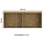 Armário Aéreo Para Quarto 4 Portas Freijó Ripado L540 - Kappe