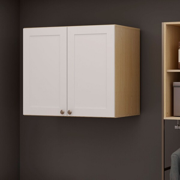 Armário Aéreo Para Quarto Infinity 2 Portas Savana/branco - G