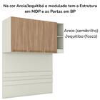 Armário Aéreo Para Quarto Seletto 3 Portas 2 Nichos Areia/jeq