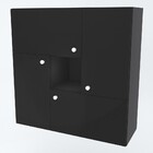 Armário Aéreo Para Quarto Wind 4 Portas Preto - Vedere