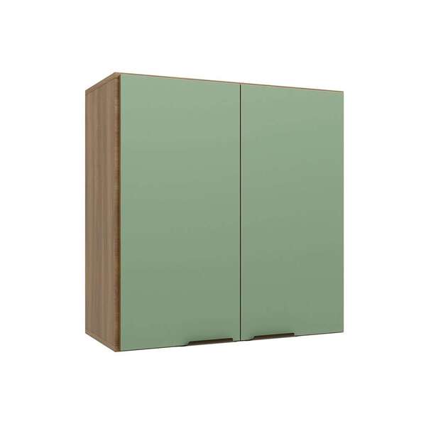 Armário Aéreo Paris 2 Pt Nogal E Verde