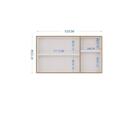 Armário Aéreo Pérola 120 Cm 3 Portas Damasco / Off White - Fd