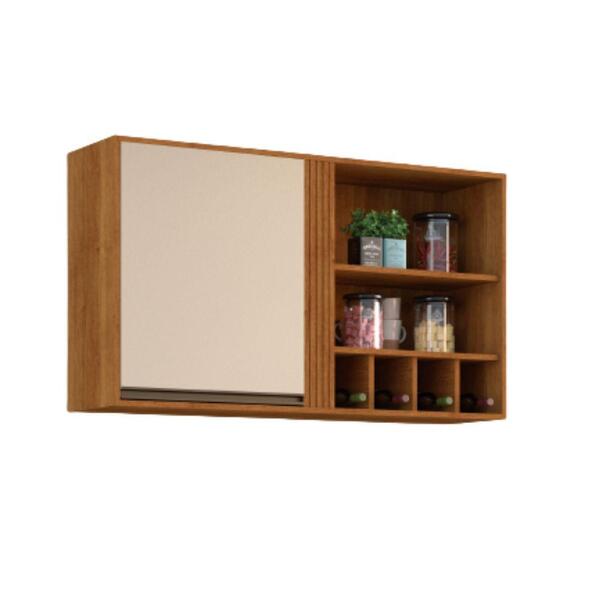 Armário Aéreo Pérola 1 Porta Sallêto Cinamomo Off White