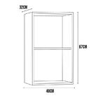 Armário Aéreo Pérola 40 Cm 1 Portas Chocolate/off - Fdecor