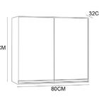 Armário Aéreo Pérola 80 Cm 2 Portas Chocolate / Off White - F