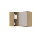 Armário Aéreo Pérola Canto Reto 1 Portas Damasco / Off White