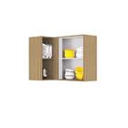 Armário Aéreo Pérola Canto Reto 1 Portas Damasco / Off White