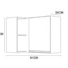 Armário Aéreo Pérola Canto Reto 1 Portas Damasco / Off White