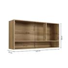 Armário Aéreo Plus 3 Portas Com Nicho Cinamomo Grafite