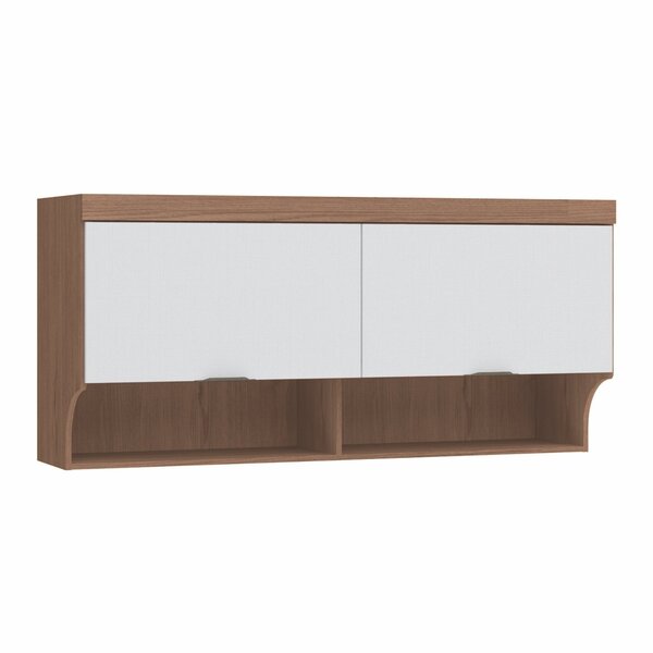 Armário Aéreo Ponte Modulado 2 Portas Infinity  Macadâmia/bra