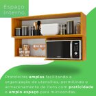 Armário Aéreo Porta Microondas 100% Mdf Paloma Cinamomo / Azu