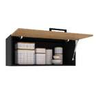 Armário Aéreo Raviolli 1 Pt Preto E Mel 34 Cm
