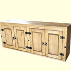 Armário Aéreo Rústico - 3 Portas (140cm) - Madeira Maciça - M