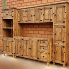 Armário Aéreo Rústico Com 5 Portas (200cm) - Madeira Maciça -