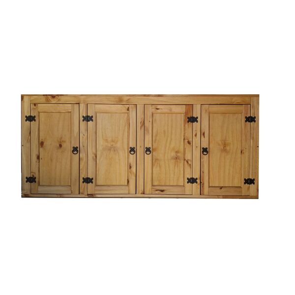 Armário Aéreo Rústico Com 5 Portas (200cm) - Madeira Maciça -