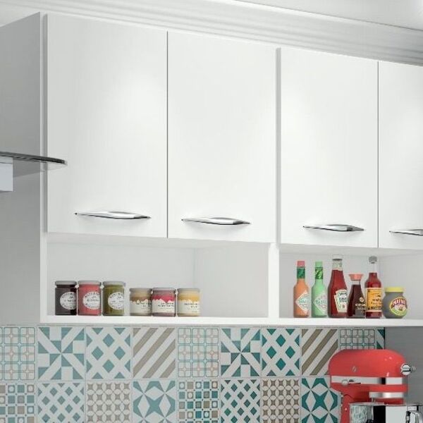 Armário Aéreo Suspenso 4 Portas 1 20m De Parede Multiuso