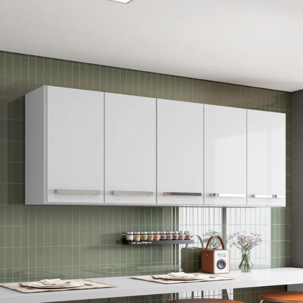 Armario Aereo Suspenso 5 Portas Branco Santorini Brienza Move