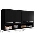 Armario Aereo Suspenso De Cozinha Bulgaria Preto Brienza Move