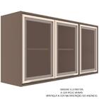 Armário Aéreo Suspenso Multiuso Cozinha 3 Portas Vidro Fumê 1