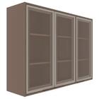 Armário Aéreo Suspenso Multiuso Cozinha 3 Portas Vidro Fumê 2