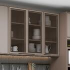 Armário Aéreo Suspenso Multiuso Cozinha 3 Portas Vidro Fumê 2