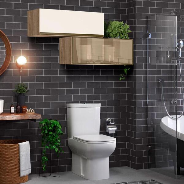 Armário Aéreo Suspenso Para Banheiro 2 Portas Em Vidro Reflec