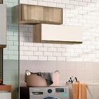 Armário Aéreo Suspenso Para Lavanderia 2 Portas Em Vidro Refl