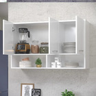 Armário Aéreo Suspenso Parede Em Mdf Com 3 Portas Lavanderia