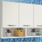 Armário Aéreo Suspenso Parede Lavanderia Produtos 3 Portas