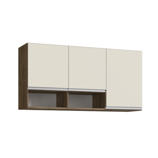 Armário Aéreo Triplo 120cm 3 Portas 2 Nichos Athena Megasul