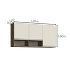 Armário Aéreo Triplo 120cm 3 Portas 2 Nichos Athena Megasul