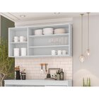 Armário Aéreo Triplo Bréscia 120 Cm Fumê