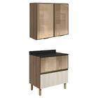 Armario Aereo Vidro Balcao 80 Cm Mdf Kali Nicioli